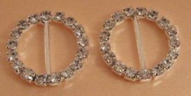 Decorative Diamante Round Shape Buckle, 4x4cm 1pc/bag, On sale, 50% off, min. 3 bags