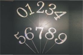 Diamante Cake Topper, 7.8cm + 9cm Stick, Number 0 - 9, on Sale, 79% off, min 3pcs, price from 