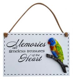 Personalized Hanging Plaque for Memories with Rainbow Bird, 23x15cm, 30% off, min 3pcs